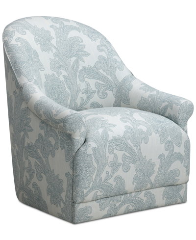 Furniture Marick Fabric Swivel Chair, Created For Macy's In Sky