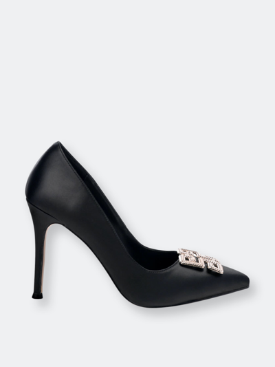 London Rag Prisca Stiletto Crystal Brooch Pumps In Black