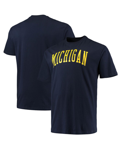 Champion Men's  Navy Michigan Wolverines Big And Tall Arch Team Logo T-shirt