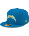 NEW ERA MEN'S NEW ERA POWDER BLUE LOS ANGELES CHARGERS TEAM BASIC 59FIFTY FITTED HAT