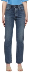 Agolde 90's Pinch Waist High Rise Straight Jeans In Portrait In Portrait