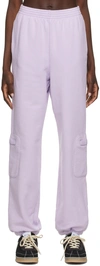 Mm6 Maison Margiela Pantalone Mm6 Lilac Cotton Cargo Sweatpant In 375 Lilac