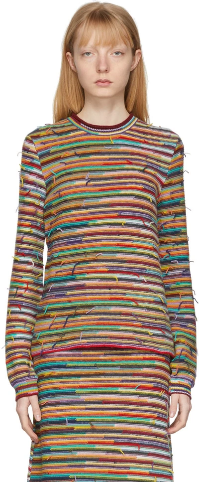 Chloé Reversed Stripe-intarsia Cashmere-blend Sweater In Multicolour