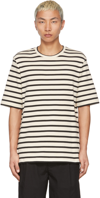 Jil Sander Horizontal-stripe Crew Neck T-shirt In Ivory