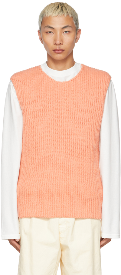 Jil Sander Pink Wool Sweater In 639 - Peach Pink