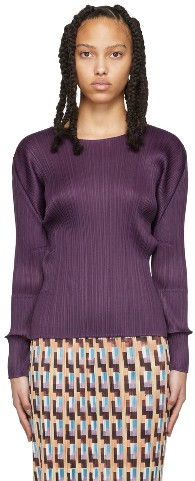Issey Miyake Monthly Colours February 细褶上衣 In Purple