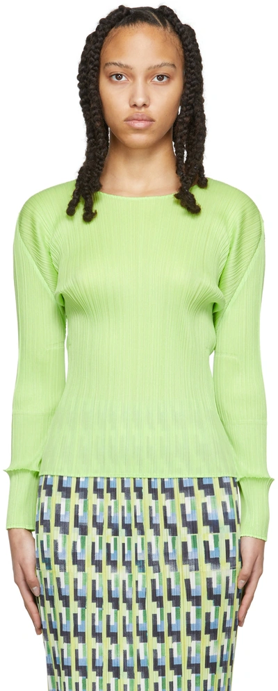 Issey Miyake Green Monthly Colors February Shirt In 60 Yellow Green