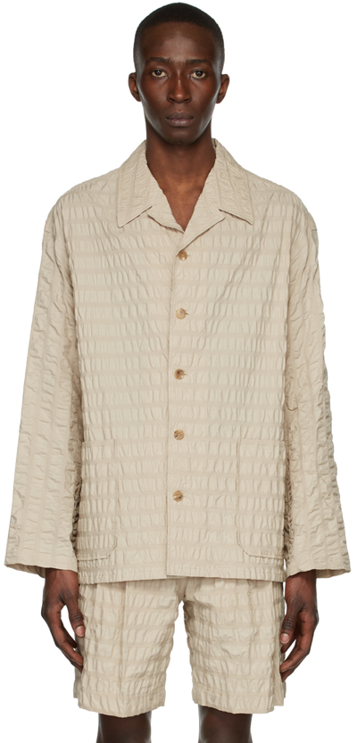 Le17septembre Beige Ripple Relaxed Jacket