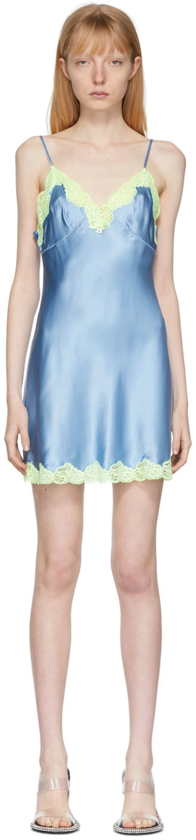 Lace T By Alexander Wang Slip Dress Alexander Wang T Blue Lace