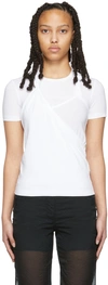 HELMUT LANG WHITE TWISTED JERSEY T-SHIRT