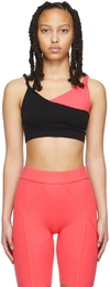 HELMUT LANG BLACK TWISTED ONE SHOULDER BRA