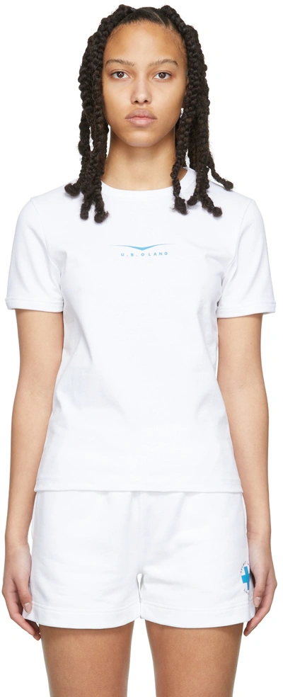 Helmut Lang Logo-print Cotton-jersey T-shirt In Blue