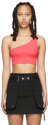 Helmut Lang Asymmetric Twist One Shoulder Bralette In Rose - Tmr