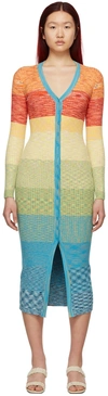 Staud Shoko Rainbow Compact-rib Sweater Dress In Rainbow Multi
