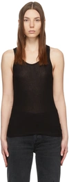 Agolde Karla Fluid Ribbed Scoop Neck Tank Top In Black