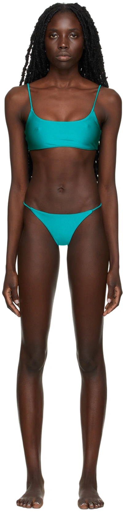 Jade Swim Blue Muse/bare Minimum Bikini In Aqua Sheen