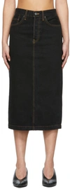 WARDROBE.NYC BLACK DENIM MID-LENGTH SKIRT