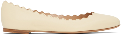 Chloé Off-white Lauren Ballerina Flats In 20s Cloudy Cream