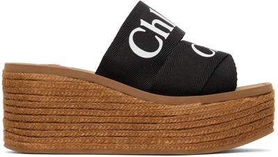 Chloé Woody Canvas Platform Espadrille Sandals In Nocolor