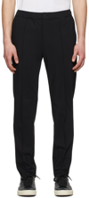 Theory Curtis Drawstring Precision Ponte Pants Black In Baltic
