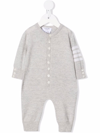 Thom Browne Baby Grey Merino Wool & Cashmere 4-bar Bodysuit In Grey