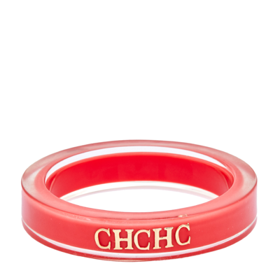 Pre-owned Carolina Herrera Pink Resin Bangle Bracelet