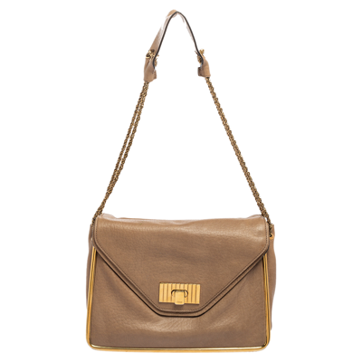 Pre-owned Chloé Beige Leather Sally Medium Shoulder Bag