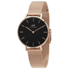 Daniel Wellington Petite Pressed Melrose 24mm In Black,gold Tone,pink,rose Gold Tone