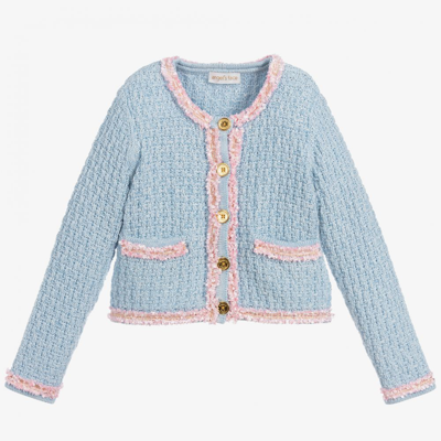 Angel's Face Kids' Girls Blue & Pink Knitted Jacket