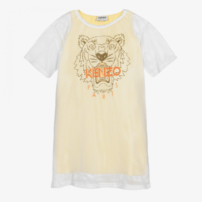 Kenzo Girls Teen Yellow 2-in-1 Tiger Dress