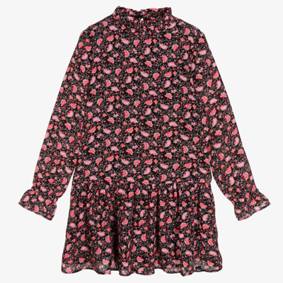 Nik & Nik Teen Girls Black Floral Dress