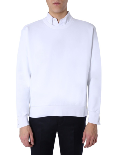 Thom Browne Round Neck Sweatshirt In White