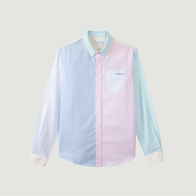Maison Labiche Bonne Graine French Touch Striped Cotton Shirt In Stripeaw22_patchwork