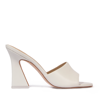 Black Suede Studio Nadya Tilt-heel Mule Sandals In White