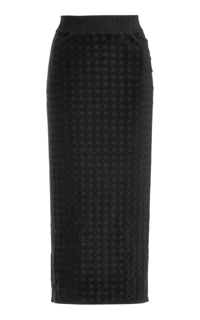 High Sport Lea Stretch-cotton Midi Skirt In Black