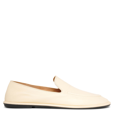 The Row Canal Leather Slip-on Loafers In Milk