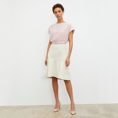 M.m.lafleur The Astor Skirt - Washable Ponte In Pearl