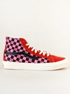 Vans Multicoloured Sk8 Check High Top Sneakers In Red