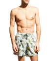 AGNONA MEN'S GRAPHIC SEASHELL PRINT SWIMMING SHORTS