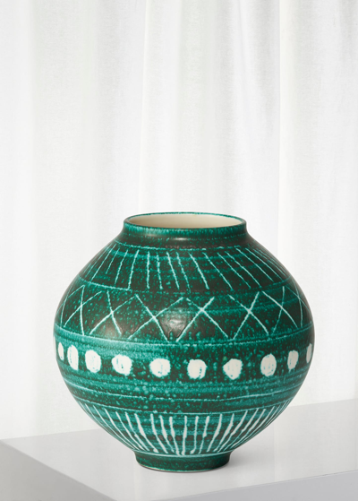 Aerin Calinda Moon Vase, Deco Rimini Green