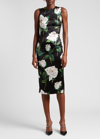 Dolce & Gabbana Silk Dress With Floral Print Dresses Multicolor In Black Prt