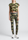 Dolce & Gabbana Logo-waistband Camouflage-print Leggings In Multiprt