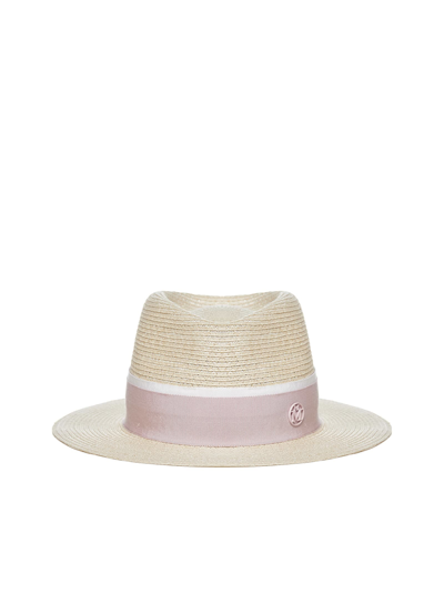 Maison Michel Hat In Natural,beige