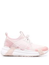 Moncler Lunarove Panelled Sneakers In Bianco/rosa