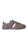 Moncler Men's Monaco Tricolor Suede Low-top Sneakers In Grey