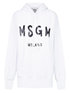 Msgm Hoodie With Logo In White