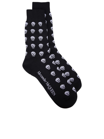 Alexander Mcqueen Intarsia Socks In Black