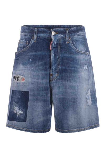 Dsquared2 Boxer Short Bermuda Shorts In Blue