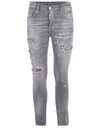 Dsquared2 Ripped Skater Jeans In Denim Grigio