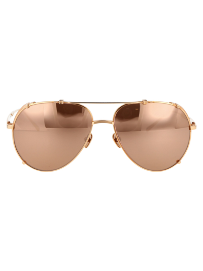 Linda Farrow Newman Sunglasses In Rose Gold